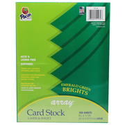 Pacon Card Stock, Emerald Green, 8.5" x 11", PK100 101170